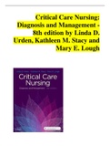 TEST BANK CRITICAL CARE NURSING: DIAGNOSIS AND MANAGEMENT, 8TH EDITION BY LINDA D. URDEN, KATHL