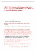 CHEM 154&colon; Chemistry for Engineering  Unit 8&colon; Answer Key Updated 2024&sol;2025 works 100&percnt;&semi; The University of British Columbia