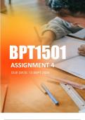 BPT1501 Assignment 4 2024 &vert; Due 13 September 2024