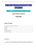 HLT 520 Topic 2 Assignment_Law Suit Recommendation Paper