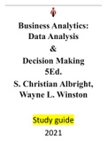 Business Analytics Data Analysis & Decision Making 5Ed. by S. Christian Albright, Wayne L. Winston -Test Bank-ALL Chapters and Complete revised for 2021