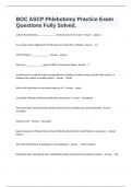 BOC ASCP Phlebotomy Practice Exam Questions Fully Solved&period;