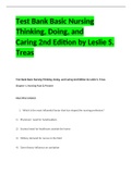 Test Bank Basic Nursing Thinking, Doing, and  Caring 2nd Edition by Leslie S. Treas