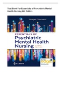 Test Bank For Essentials of Psychiatric Mental  Health Nursing 8th Edition