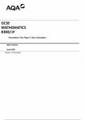 AQA  GCSE  MATHEMATICS   8300&sol;1F    Foundation Tier Paper 1 Non-Calculator  Mark scheme  June 2024  Version&colon; 1&period;0 Final 
