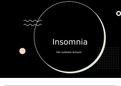 Presentatie Insomnia - Toegepaste Psychologie leerjaar 1, Periode 4