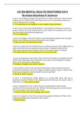 ATI RN MENTAL HEALTH PROCTORED 2019 - Revision Questions & Answers