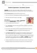 Gizmos: Student Exploration - Circulatory System (Answer Key) 2021