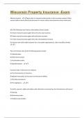 Wisconsin Property Insurance -Exam  Latest 2024&sol;2025 Updated Questions and Answers Guaranteed 100&percnt; Success&period;