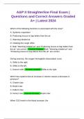 A&P II Straighterline Final Exam &vert;Questions and Correct Answers Graded A&plus; &vert; Latest 2024