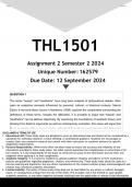 THL1501 Assignment 2 &lpar;ANSWERS&rpar; Semester 2 2024 - DISTINCTION GUARANTEED