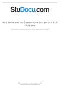 Exam (elaborations) HESI A2 . 2020 - 2021 HESI RN Exit Exam V4 Full 160 answers Pages 12