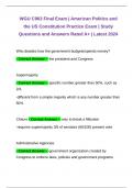WGU C963 Final Exam &vert; American Politics and the US Constitution Practice Exam &vert; Study Questions and Answers Rated A&plus; &vert; Latest 2024