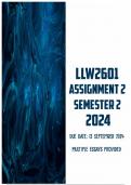 LLW2601 Assignment 2 Semester 2 2024 &vert; Due 13 September 2024