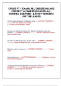 CPSGT PT&period;1 EXAM CERTIFIED POLYSOMNOGRAPHIC TECHNICIAN EXAM &vert; ALL QUESTIONS AND CORRECT ANSWERS &lpar;GRADED A&plus;&rpar; &vert; VERIFIED ANSWERS &vert; LATEST VERSION &vert; JUST RELEASED