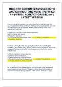 TNCC 9TH EDITION EXAM QUESTIONS AND CORRECT ANSWERS &vert; VERIFIED ANSWERS &vert; ALREADY GRADED A&plus; &vert; LATEST VERSION