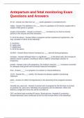 Antepartum and fetal monitoring Exam Questions and Answers