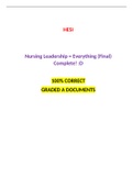 Nursing Leadership Everything (Final) Complete Study Guide:LATEST 2021,A GRADED DOCUMENT