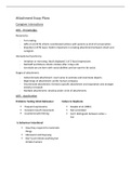 Essay Plans on Attachment for A Level Psychology