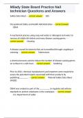 Milady State Board Practice Nail technician Questions and Answers