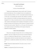 Week  1  Final  Paper  PHI.docx  PHI103  Recreationally Legal Marijuana  PHI103 Informal Logic   University of Arizona Global Campus  Marijuana has been highly debated for centuries and still is today. It is becoming an increasingly popular topic, and law