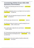 Cosmetology Written Exam &num;301-&num;400 Questions And Answers 