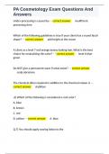 PA Cosmetology Exam Questions And Answers 