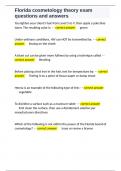 Florida cosmetology theory exam questions and answers 