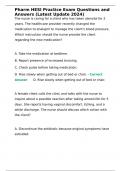 Pharm HESI Practice Exam Questions and Answers &lpar;Latest Update 2024&rpar;