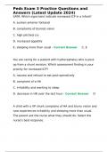 Peds Exam 3 Practice Questions and Answers &lpar;Latest Update 2024&rpar;