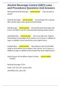 Alcohol Beverage Control &lpar;ABC&rpar; Laws and Procedures Questions And Answers 