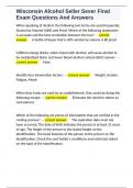 Wisconsin Alcohol Seller Sever Final Exam Questions And Answers 