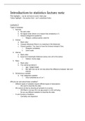 complete lecture note, intro to statistics