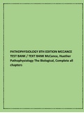 PATHOPHYSIOLOGY 8TH EDITION MCCANCE TEST BANK  TEXT BANK McCance, Huether Pathophysiology The Biological, Complete all chapters