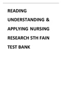test bank reading-understanding-en-applying-nursing-research-5th-fain