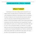 COMMUNICATION&colon; SPEECH THERAPY
