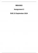MBA5903 Assignment 2 Due 23 September 2024 &lpar;Detailed Answers&rpar;