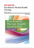 Test Bank for Psychiatric-Mental Health Nursing 8th Edition by Sheila L&period; Videbeck ISBN 9781975116378 Chapter 1-24 &vert; Complete Guide A&plus;