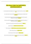 Ohio Notary Public Test QUESTIONS & ANSWERS&lpar;GRADED A&rpar;
