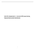 2021 BTEC Business Level 3: Unit 20 - CSR Assignment 1 (D*)