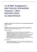 LLW2602 Assignment 1 &lpar;DETAILED ANSWERS&rpar; Semester 1 2024 - DISTINCTION GUARANTEED