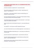 CHRISTIAN WORLDVIEW &lpar;CWV 101&rpar; EXAM&vert;UPDATED WITH  ACCURATE Q&A
