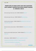 PMHNP APEA 3P EXAM LATEST 2024-2025 QUESTIONS WITH CORRECT VERIFIED SOLUTIONS ALREADY GRADED A&plus; VERSION A AND B