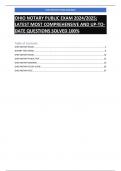 OHIO NOTARY PUBLIC EXAM 2024&sol;2025&semi; LATEST MOST COMPREHENSIVE AND UP-TO-DATE QUESTIONS SOLVED 100&percnt;