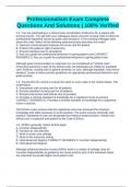 Professionalism Exam Complete Questions And Solutions &vert; 100&percnt; Verified
