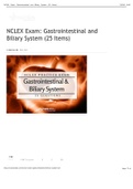 NCLEX Exam: Gastrointestinal and Biliary System (25 Items)