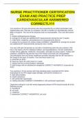 NURSE PRACTITIONER CERTIFICATION EXAM AND PRACTICE PREP CARDIOVASCULAR ANSWERED CORRECTLY&excl;&excl;&excl;