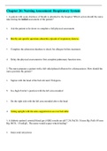 NURS 420 Chapter 26&colon; Nursing Assessment&colon; Respiratory System Test Bank