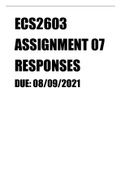 ECS2603 - South African Economic Indicators (ECS2603) Assignment 7 Responses Year 2021