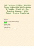 Lab Practicum&colon; BIOS255 &sol; BIOS 255 &lpar;Latest Update 2024 &sol; 2025&rpar; Anatomy & Physiology III with Lab &vert; Test Questions & Answers &vert; 100&percnt; Correct &vert; Grade A - Chamberlain